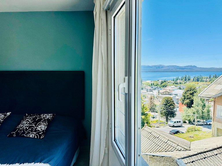 Apartamento central luminoso, vista para o lago, garagem,